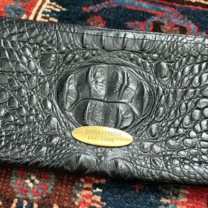 Brahmin Croc-Embossed Leather Clutch